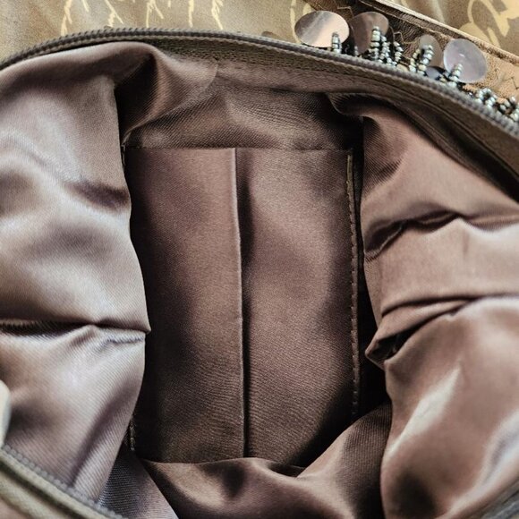 Silver Pailettes Sequins Beaded Hand Bag Purse - Picture 6 of 6